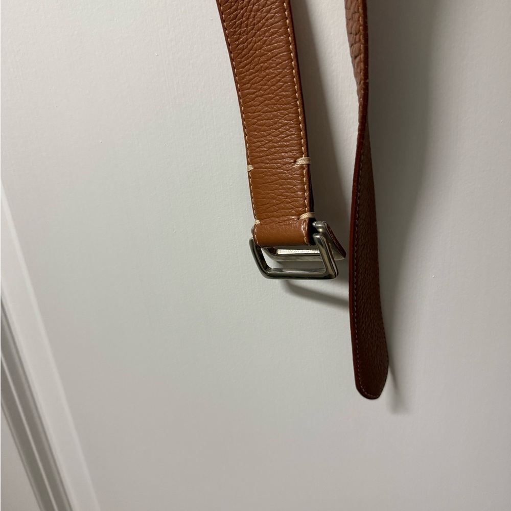 Peter Millar Tan Leather Belt with Silver Buckle